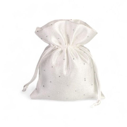 SACCHETTO BIANCO MD STRASS 10X14CM